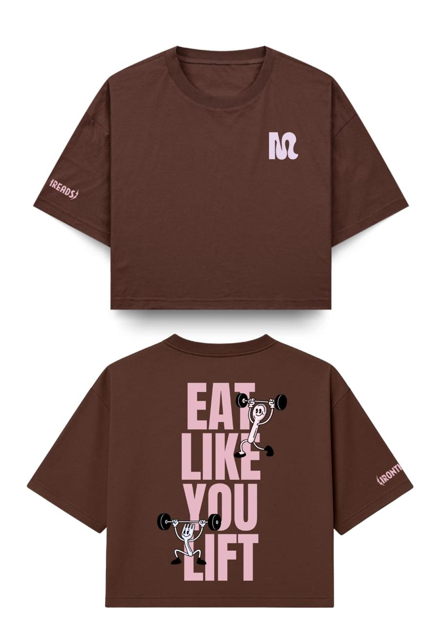  REMERA CROP TOP CUADRADA - Eat Like You Lift 